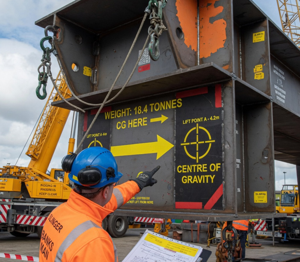 Banksman directing traffic on site in London